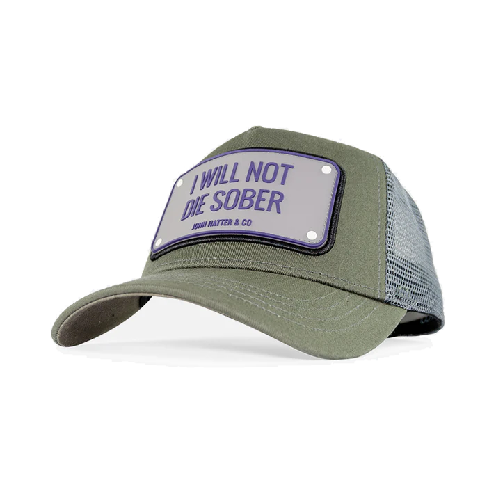 John Hatter & CO - RUBBER - I WILL NOT DIE SOBER - DARK GREY