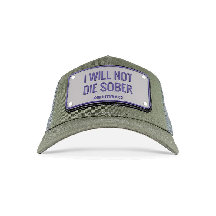 John Hatter & CO - RUBBER - I WILL NOT DIE SOBER - DARK GREY