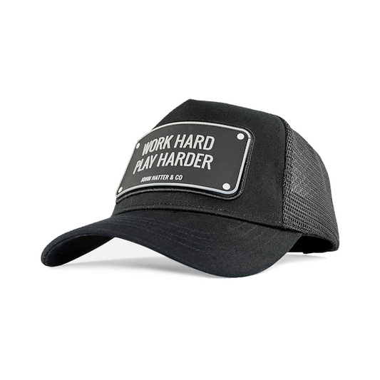 John Hatter & CO - RUBBER - WORK HARD PLAY HARDER - BLACK